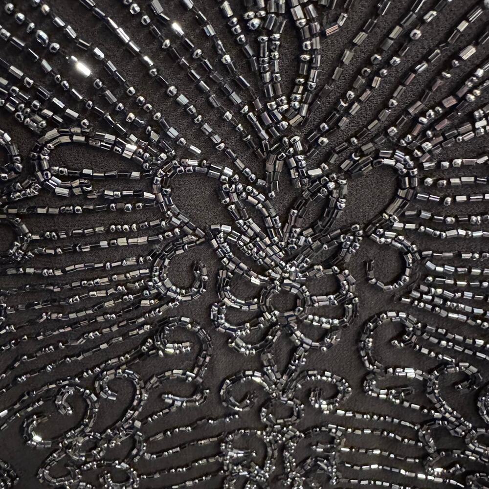 Black beaded sequin embellished formal - Picture 4 of 6